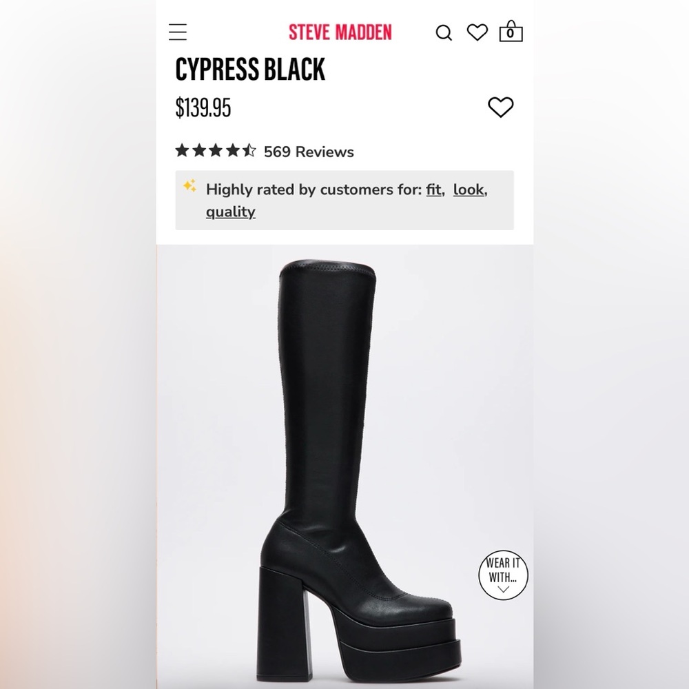 Black Platform Knee-High Boots